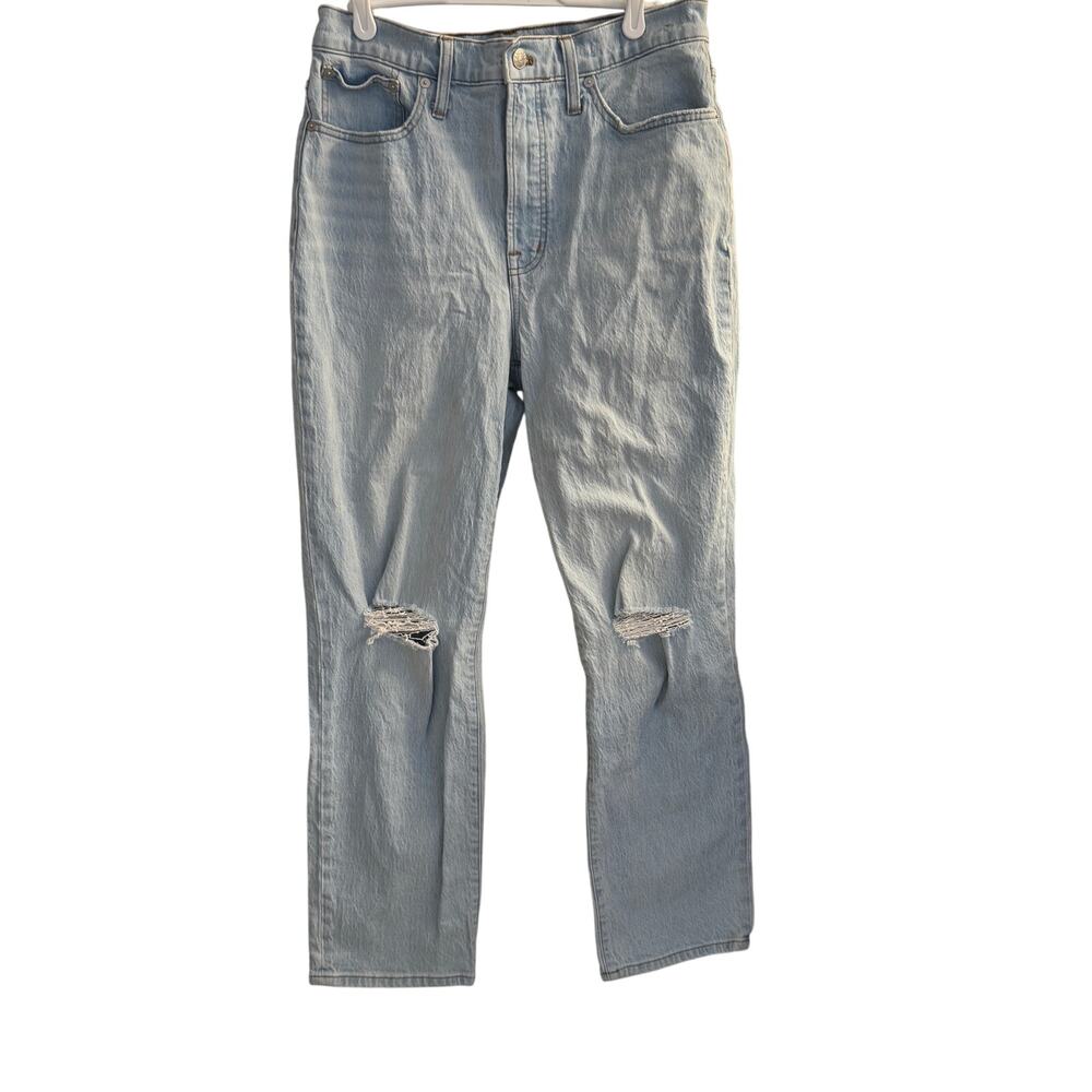 Madewell Jeans Women's Blue The Perfect Vintage Straight Distressed Sz 28